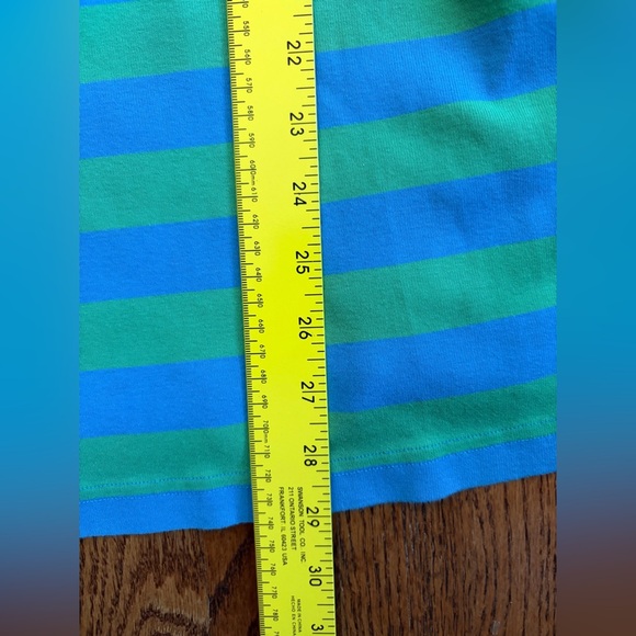 Hanna Andersson Long Sleeve Cotton Dress – Size 140 (10Y) – Green & Blue Stripe - Picture 7 of 9